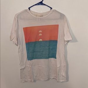 A graphic white t-shirt